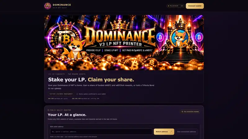 Dominance V3 LP NFT Vault (Finvesta) as it looked on 2026-10-19