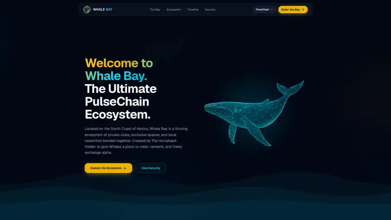 Whale Bay Ecosystem Hub as it looked on 2026-10-19